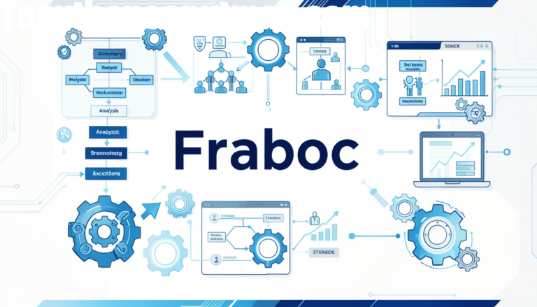 Illustration of the Fraboc framework showing structured analysis, strategic evaluation, and teamwork in business, healthcare, and technology