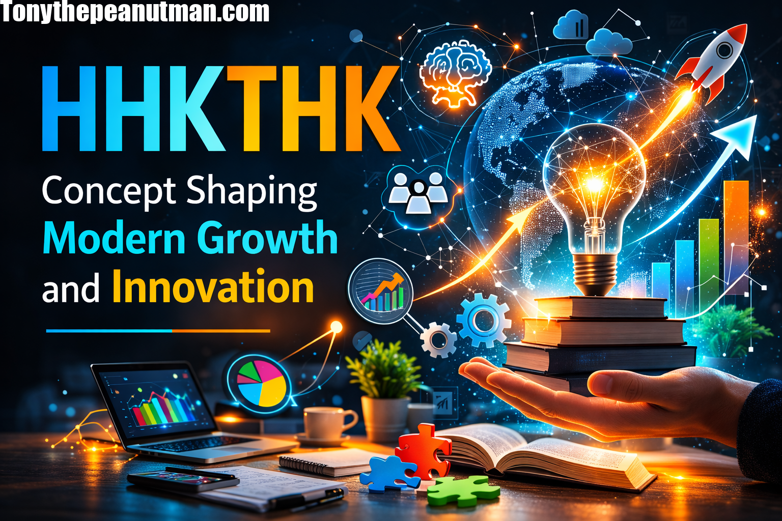 Illustration representing HHKTHK, a modern digital concept for structured growth, creativity, and collaboration